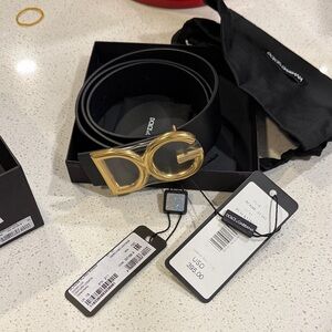 Dolce & Gabbana Black Belt Bag with Gold DG Logo